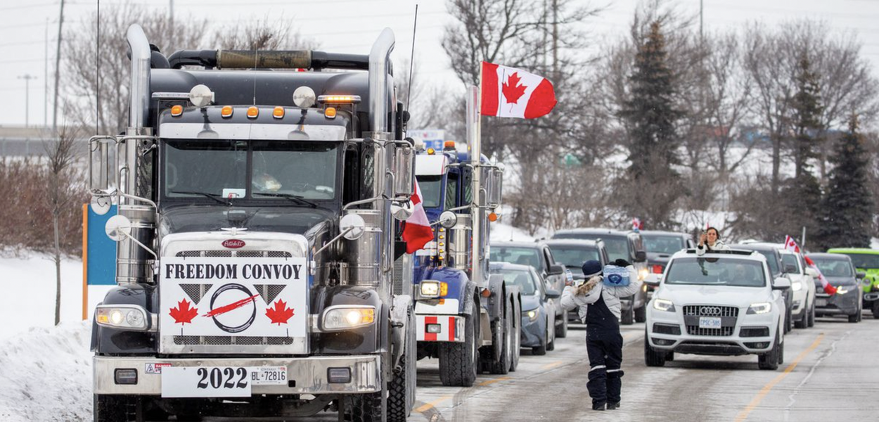 Caminhoneiros canadenses fecham estradas