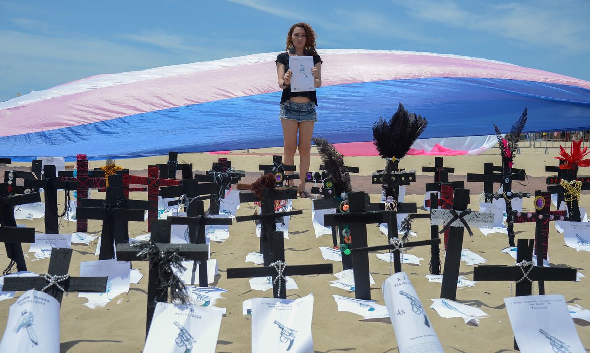 Protesto por mortes de pessoas trans no Brasil