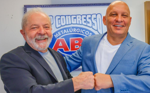 Lula e Moisés Selerges, presidente do Sindicado dos Metalúrgicos de São Bernardo do Campo