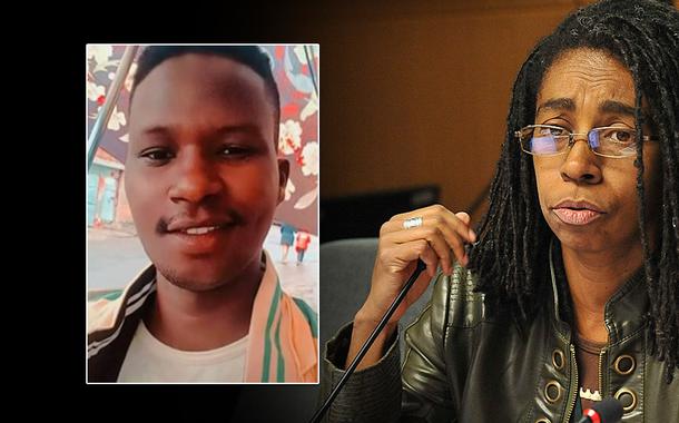 Congolês Moise Kabamgabe e a diretora da Anistia Internacional Brasil, Jurema Werneck