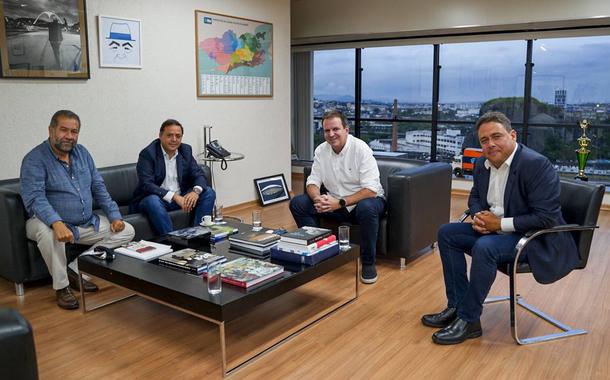 O presidente nacional do PDT, Carlos Lupi, o ex-prefeito de Niterói Rodrigo Neves, o prefeito do Rio, Eduardo Paes, e o ex-presidente da OAB Felipe Santa Cruz