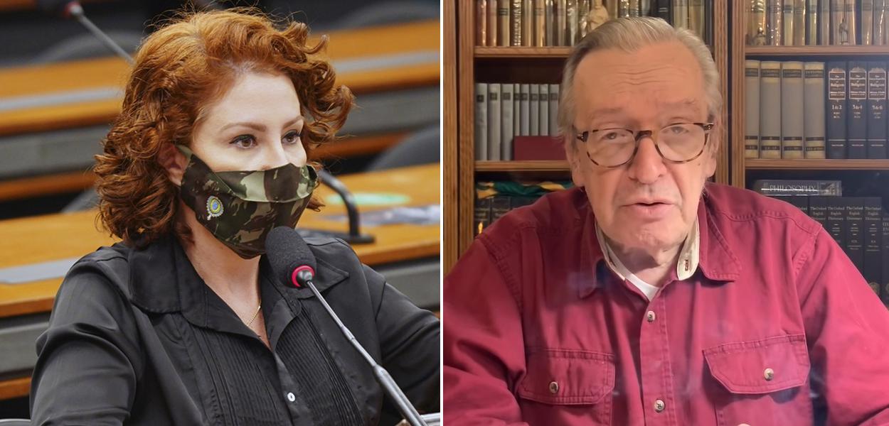 Carla Zambelli e Olavo de Carvalho