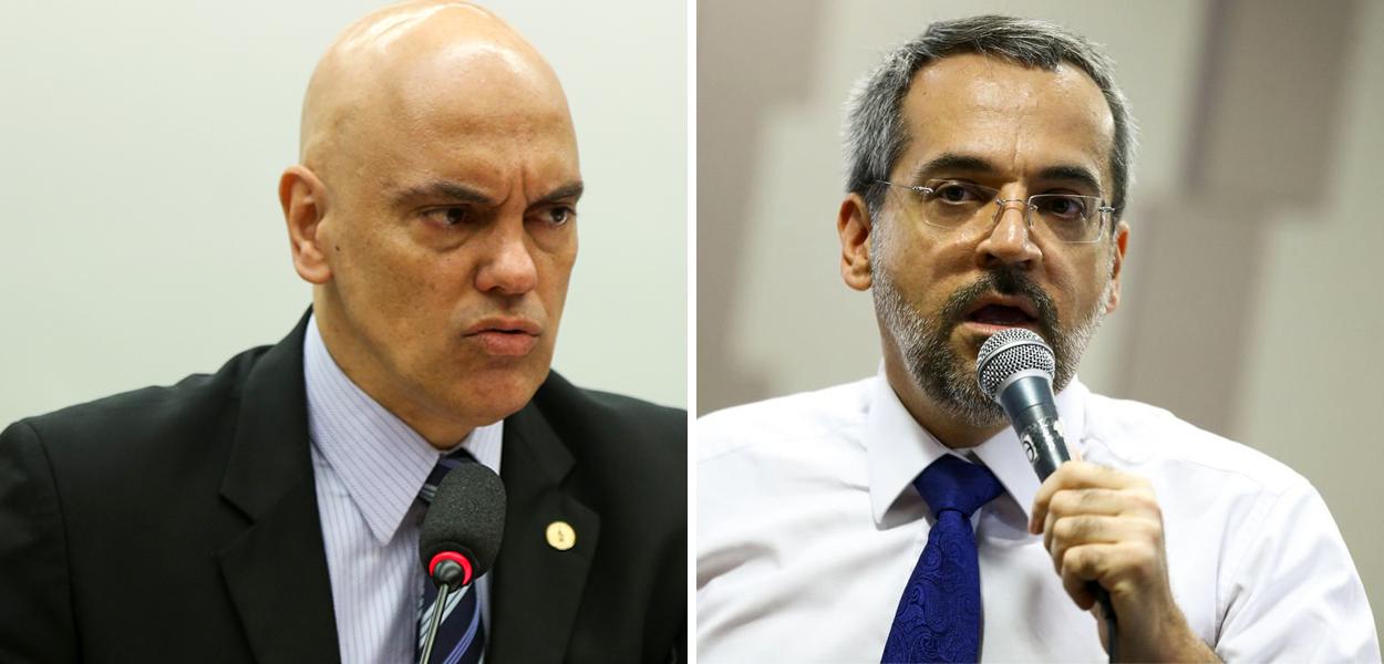 Ministro Alexandre do Moraes e o ex-ministro Abraham Weintraub