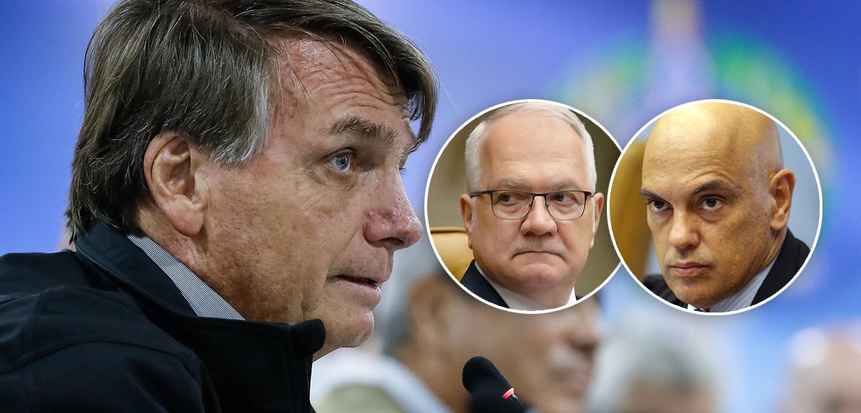Jair Bolsonaro, Edson Fachin e Alexandre de Moraes