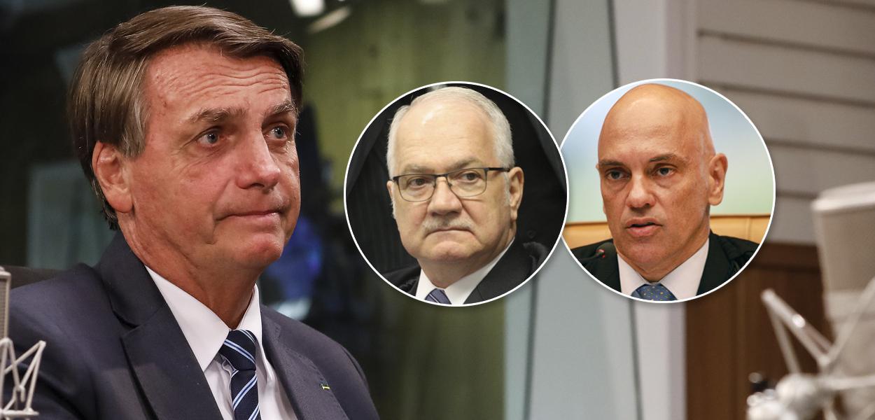 Jair Bolsonaro, Edson Fachin e Alexandre de Moraes