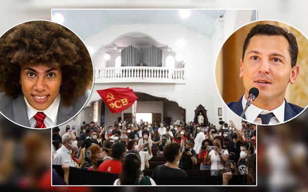 Vereadores Renato Freitas Pierpaolo Petruzziello, ambos de Curitiba, e um ato em igreja contra o racismo