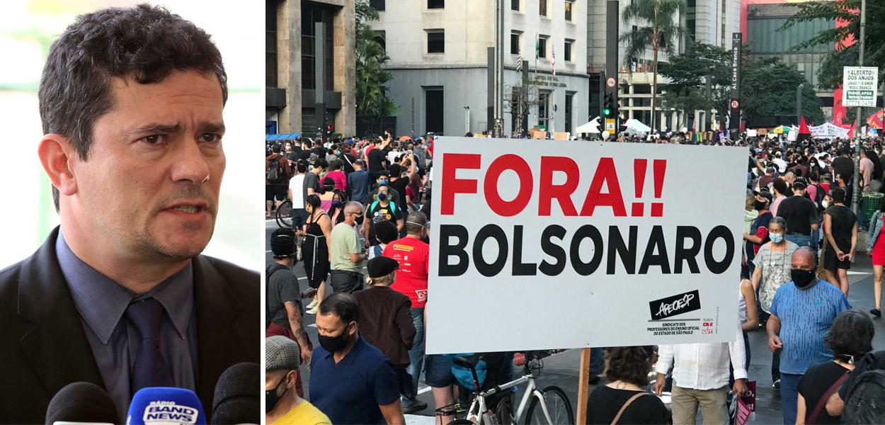 Sérgio Moro e um ato pelo impeachment de Jair Bolsonaro