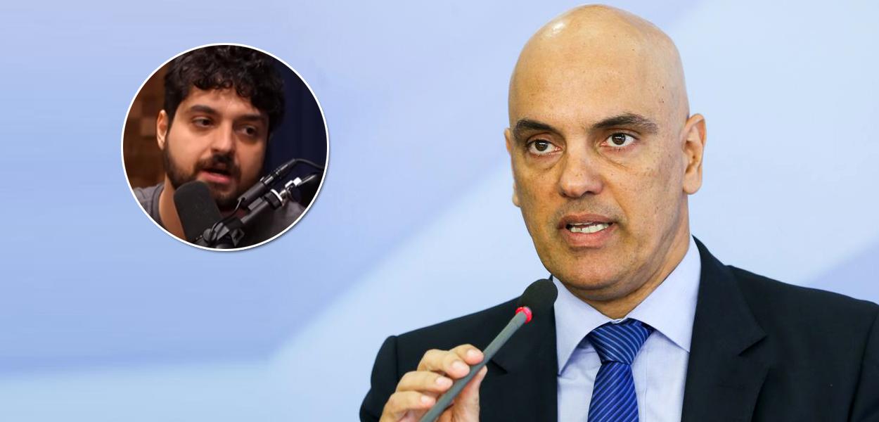 Youtuber Monark e o ministro do STF Alexandre de Moraes