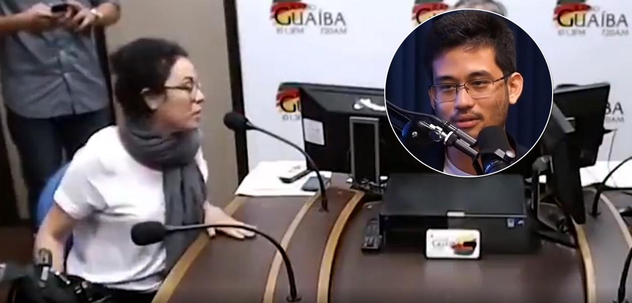 Marcia Tiburi e o deputado federal Kim Kataguiri