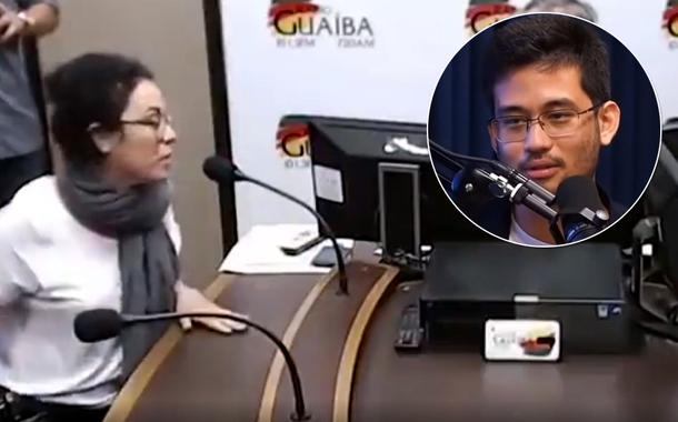 Marcia Tiburi e o deputado federal Kim Kataguiri