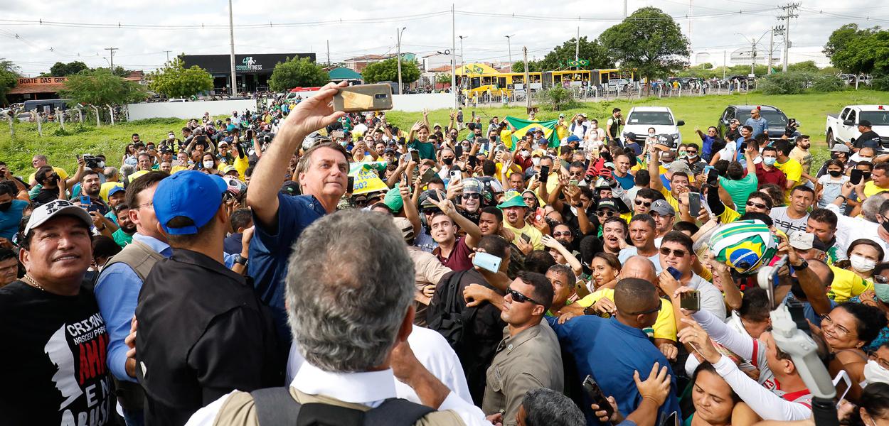 Jair Bolsonaro, durante partida da cidade de Caicó (RN) - 09/02/2022