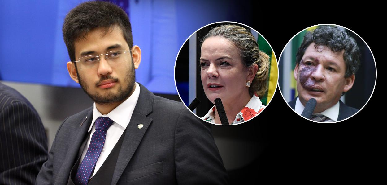 Deputados Kim Kataguiri, Gleisi Hoffmann e Reginaldoi Lopes