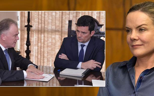 Governador Renato Casagrande, Sérgio Moro e a deputada Gleisi Hoffmann