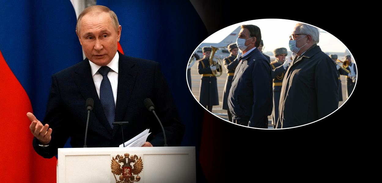 Presidente da Rússia, Vladimir Putin, e Jair Bolsonaro