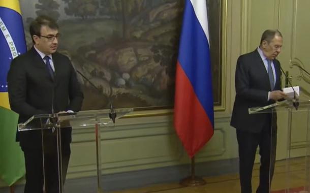Carlos Alberto França e Sergey Lavrov