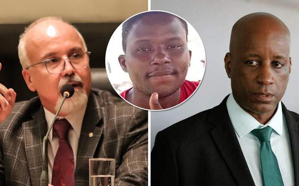 Procurador Carlos Alberto Vilhena, o congolês Moïse Kabagambe e o presidente da Fundação Palmares, Sérgio Camargo