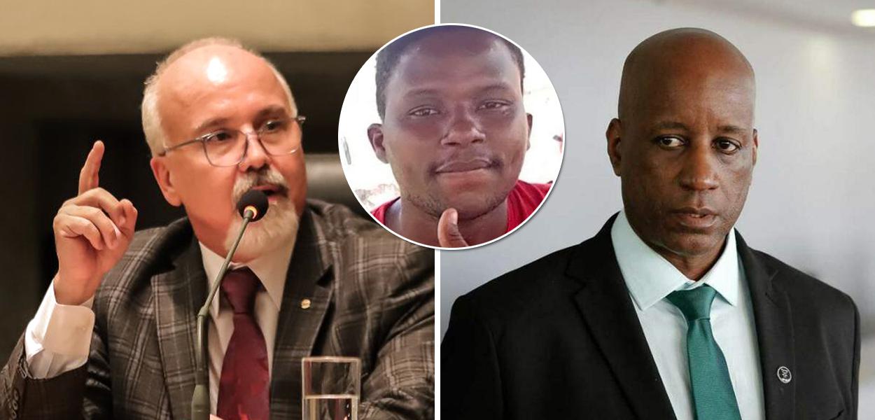 Procurador Carlos Alberto Vilhena, o congolês Moïse Kabagambe e o presidente da Fundação Palmares, Sérgio Camargo