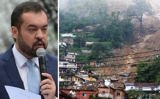Governador do Rio, Cláudio Castro, e a cidade de Petrópolis