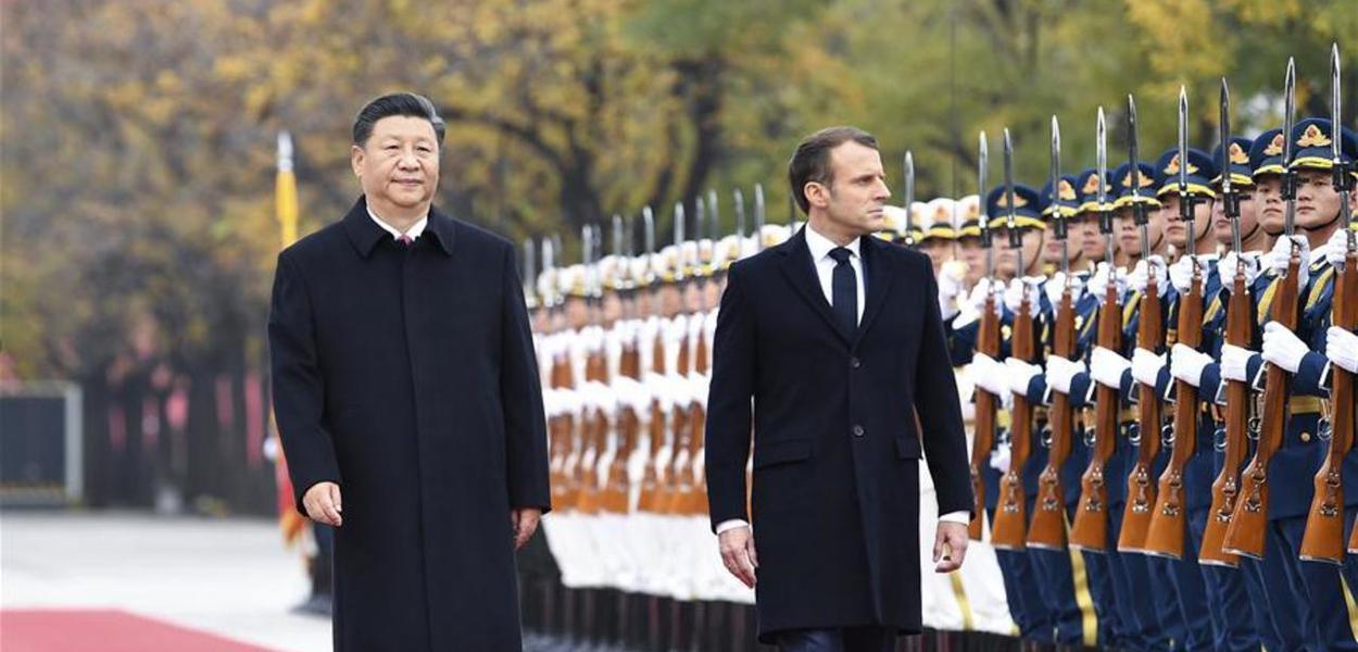 Xi Jinping e Emmanuel Macron