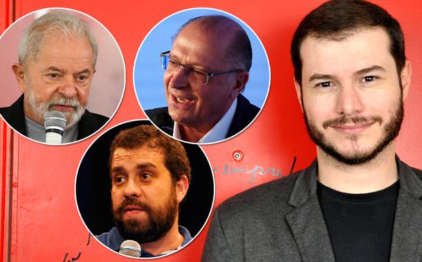 Ex-presidente Lula, Guilherme Boulos, Geraldo Alckmin e o presidente nacional do Psol, Juliano Medeiros