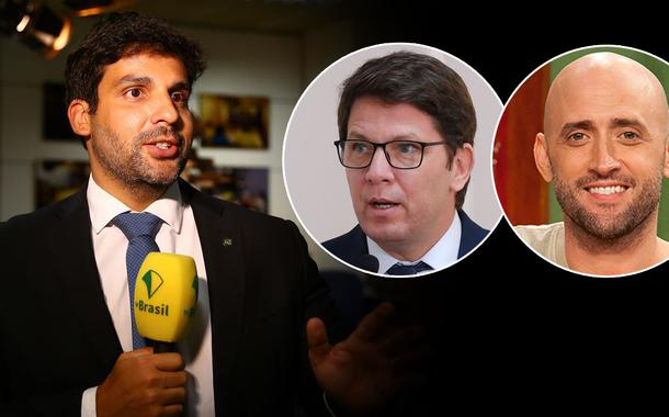 Ex-PM André Porciuncula, secretário Mario Frias e o ex-ator Paulo Gustavo