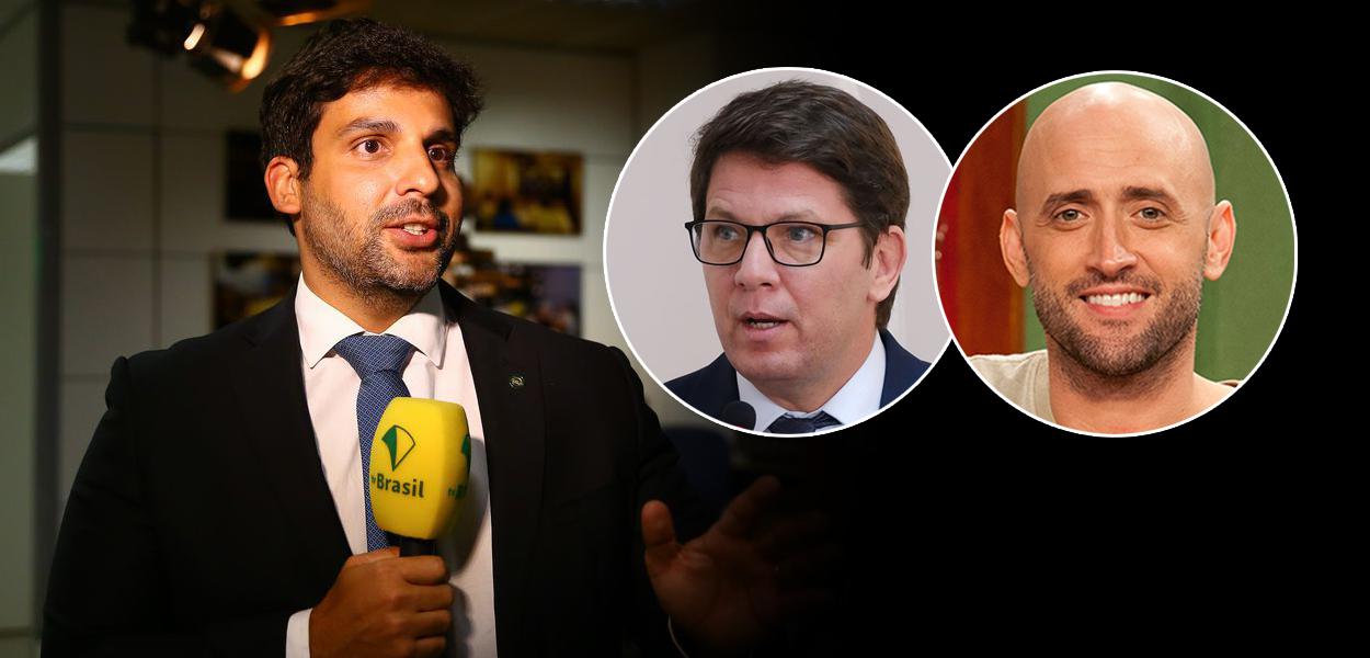 Ex-PM André Porciuncula, secretário Mario Frias e o ex-ator Paulo Gustavo