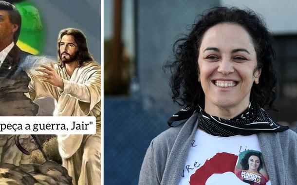 Marcia Tiburi e meme sobre Bolsonaro