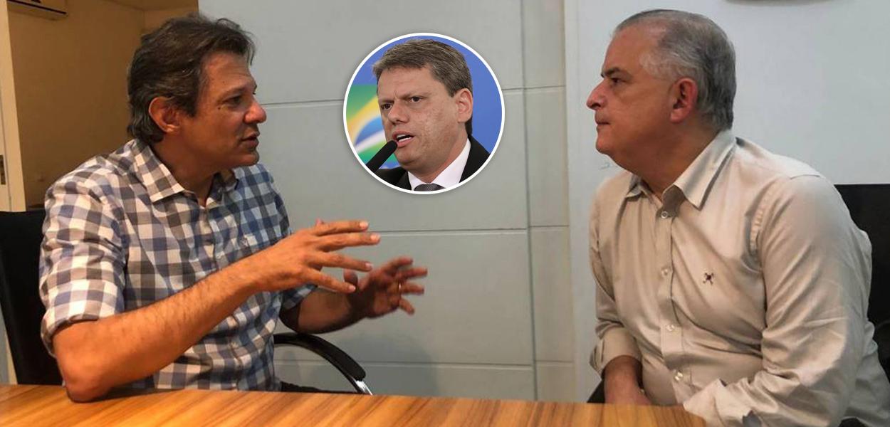 Fernando Haddad, Tarcísio Freitas e Marcio França