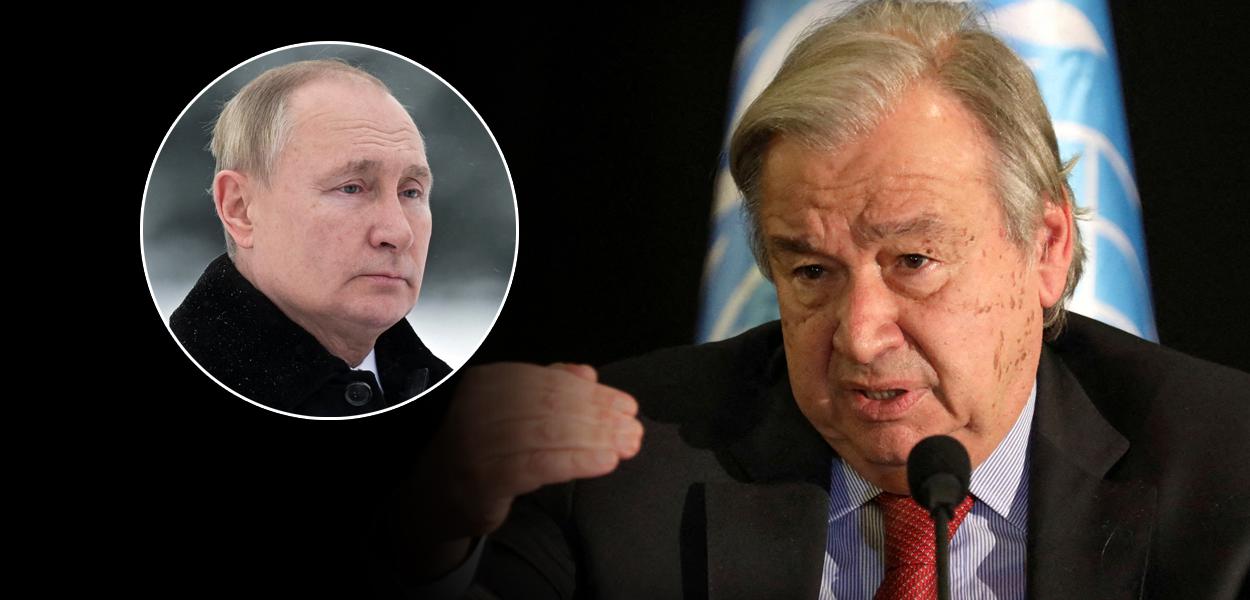 Presidente da Rússia, Vladimir Putin, e o secretário-geral da ONU, António Guterres