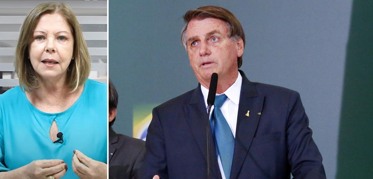 Eliane Cantanhêde e Jair Bolsonaro