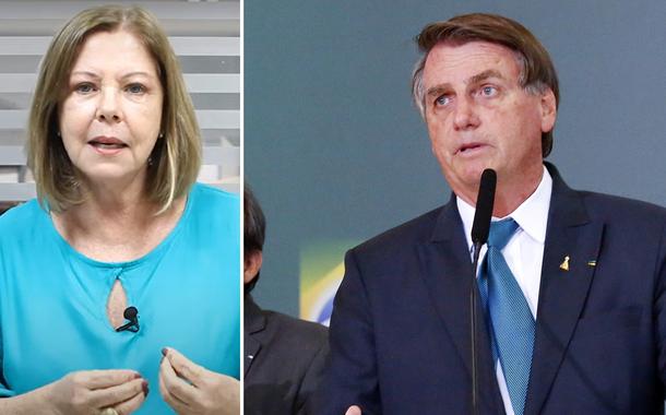 Eliane Cantanhêde e Jair Bolsonaro