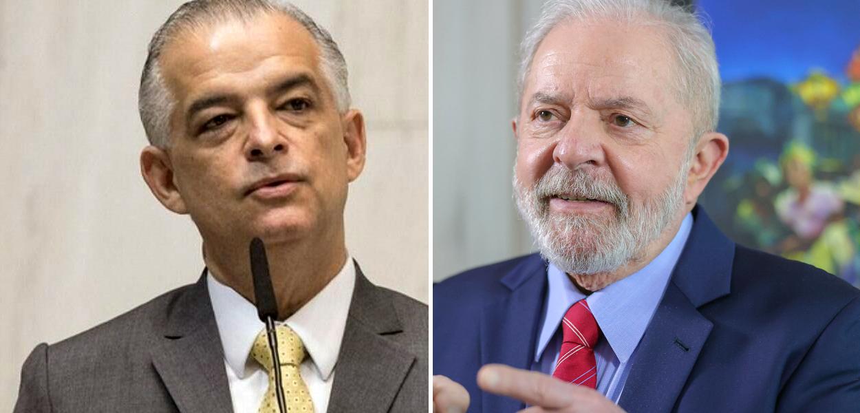 Montagem (da esq. para a dir.): Marcio França (ministro de Portos e Aeroportos) e Luiz Inácio Lula da Silva (presidente da República)