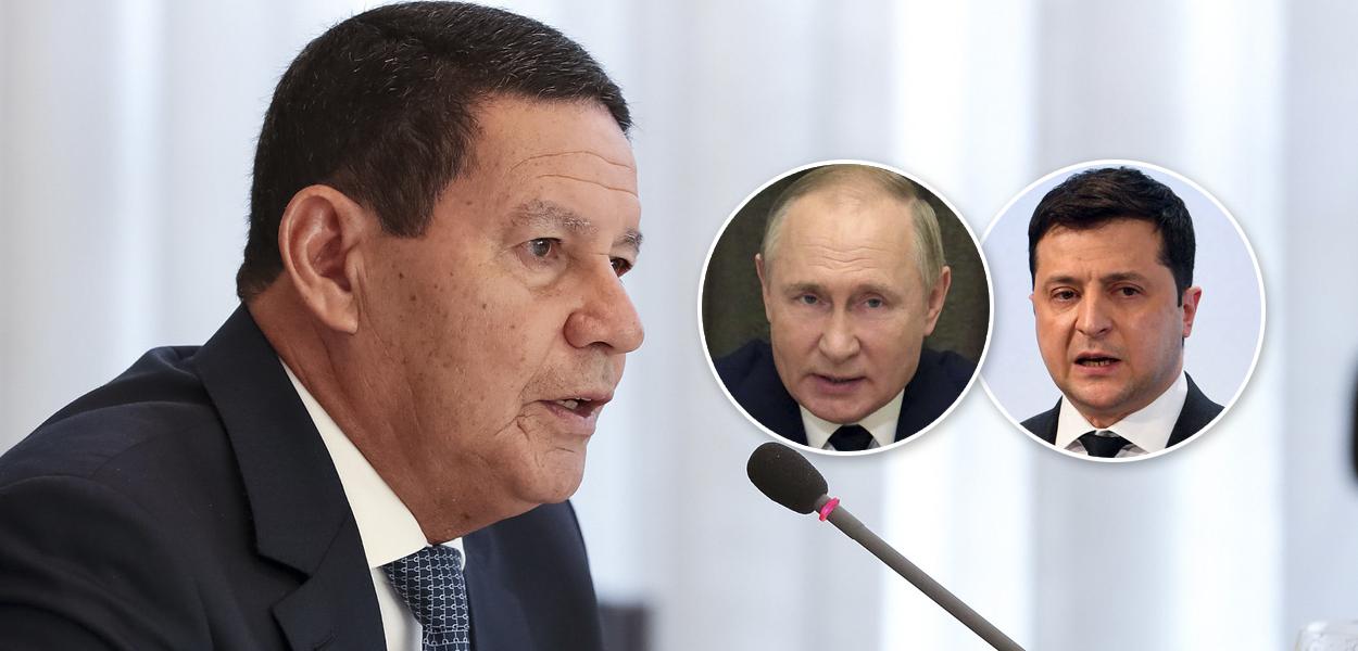 Hamilton Mourão, Vladimir Putin e Volodymyr Zelensky