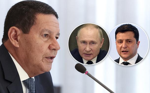 Hamilton Mourão, Vladimir Putin e Volodymyr Zelensky