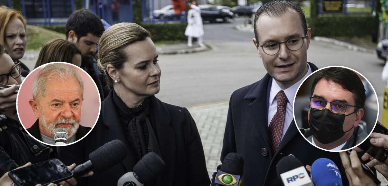 Lula, Cristiano Zanin, Valeska Teixeira e Flávio Bolsonaro