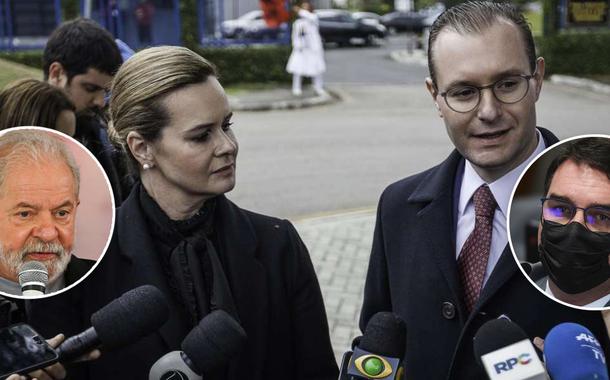 Lula, Cristiano Zanin, Valeska Teixeira e Flávio Bolsonaro