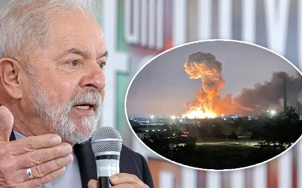 Lula e explosão na Ucrânia durante a guerra