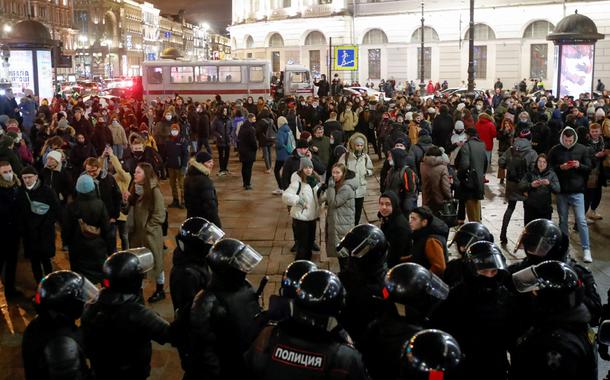 Protesto em São Petersburgo