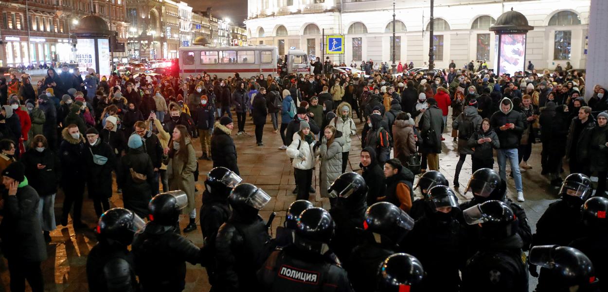 Protesto em São Petersburgo