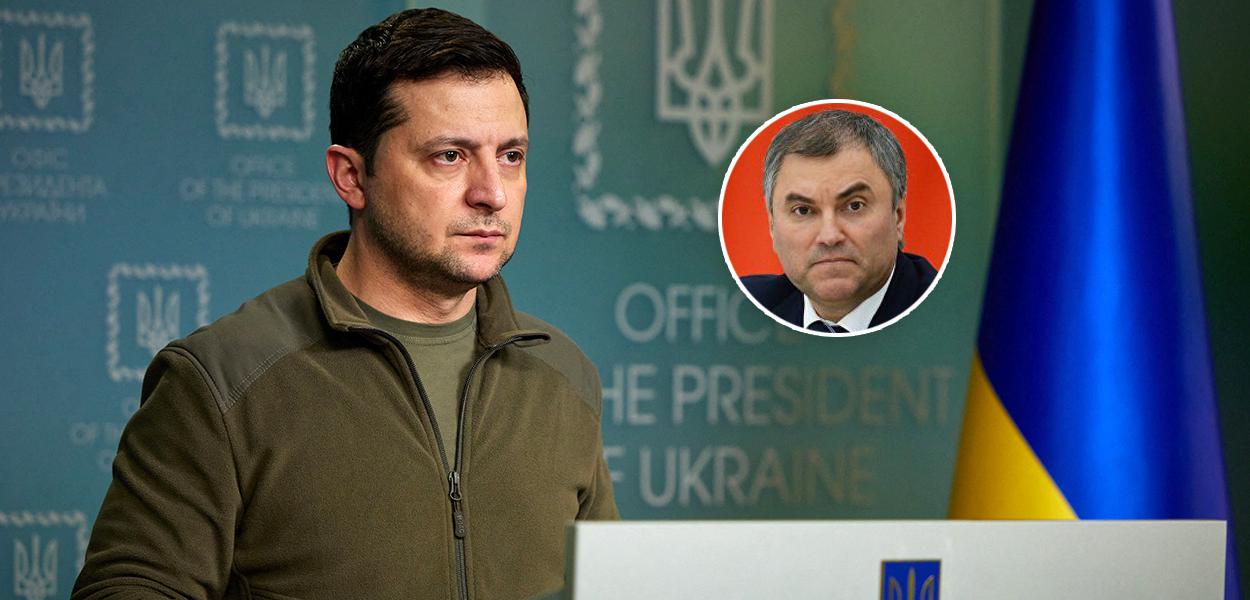 Volodymyr Zelensky e Vyacheslav Volodin