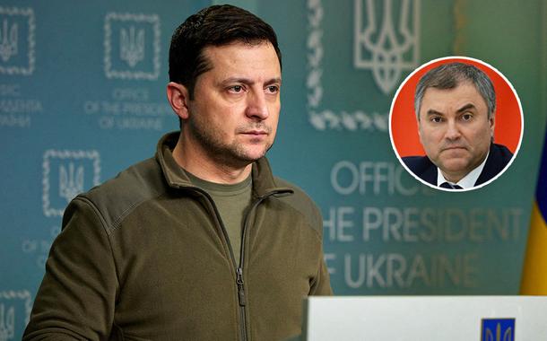 Volodymyr Zelensky e Vyacheslav Volodin
