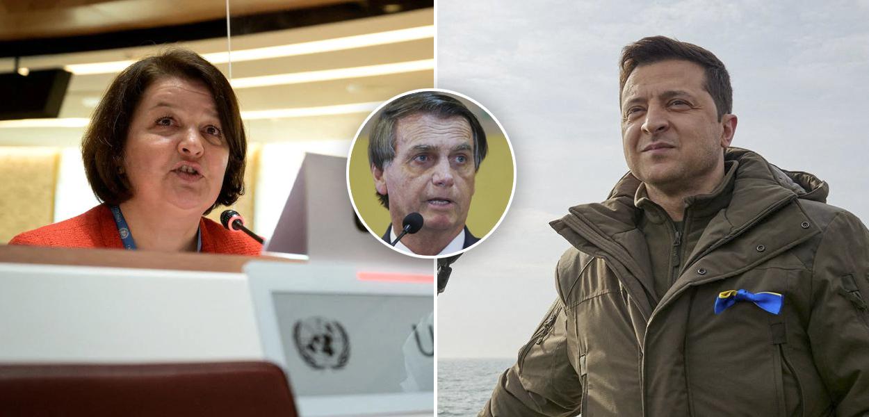 Yevheniia Filipenko, Jair Bolsonaro e Volodymyr Zelensky