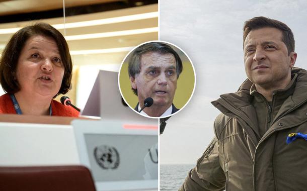 Yevheniia Filipenko, Jair Bolsonaro e Volodymyr Zelensky