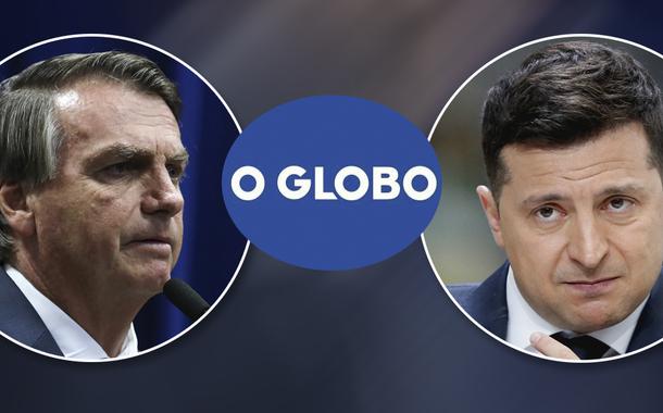 Bolsonaro, logo do O Globo e Zelensky