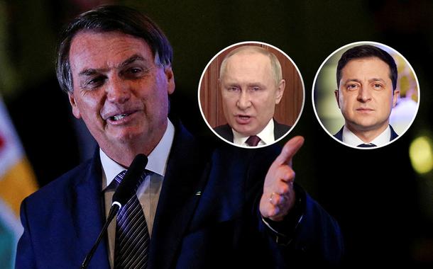 Jair Bolsonaro, Vladimir Putin e Volodymyr Zelensky