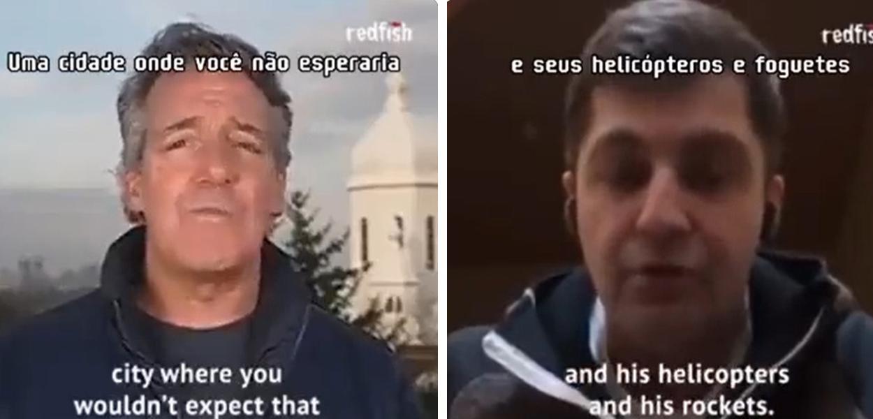 Ex-procurador-geral-adjunto da Ucrânia David Sulakvelidze (à dir.) em entrevista à BBC