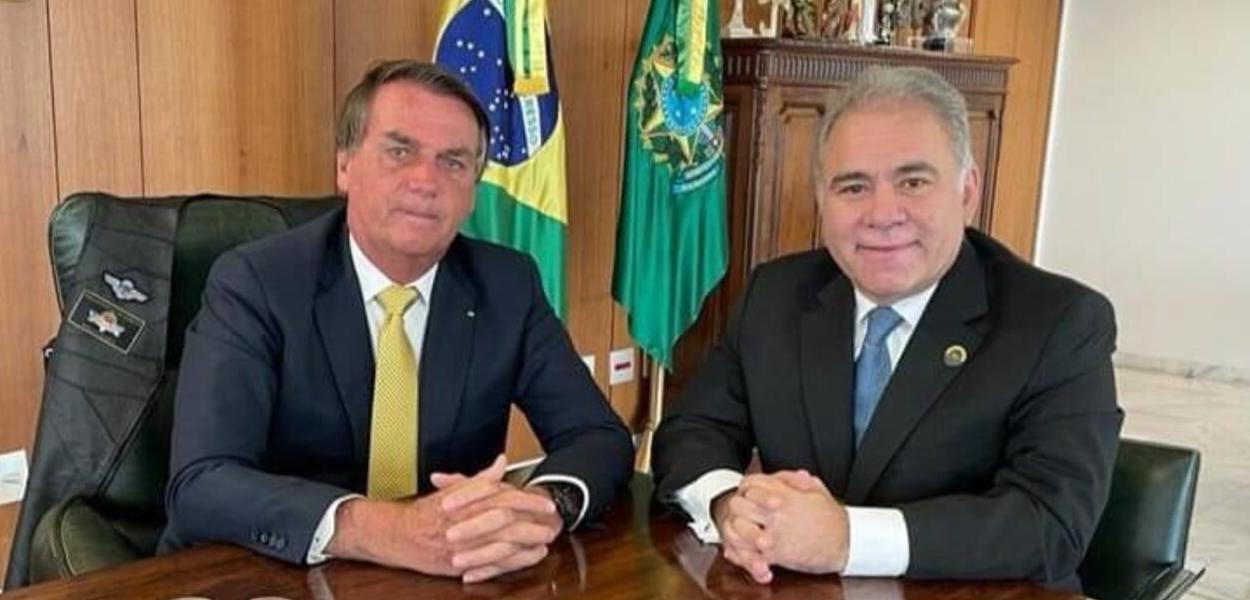 Jair Bolsonaro e Marcelo Queiroga