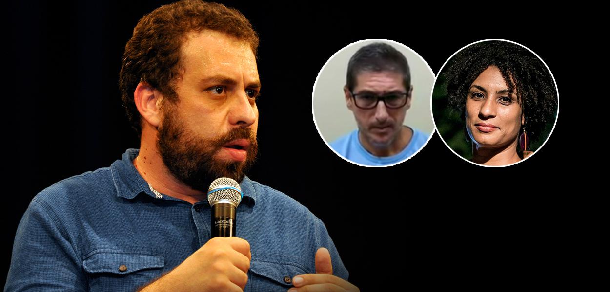 Guilherme Boulos, ex-PM Ronnie Lessa e Marielle Franco