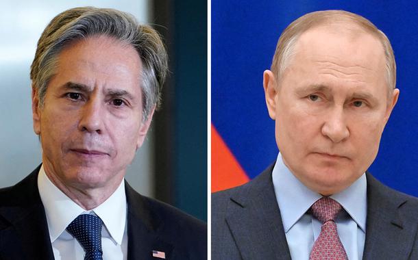 Antony Blinken e Vladimir Putin