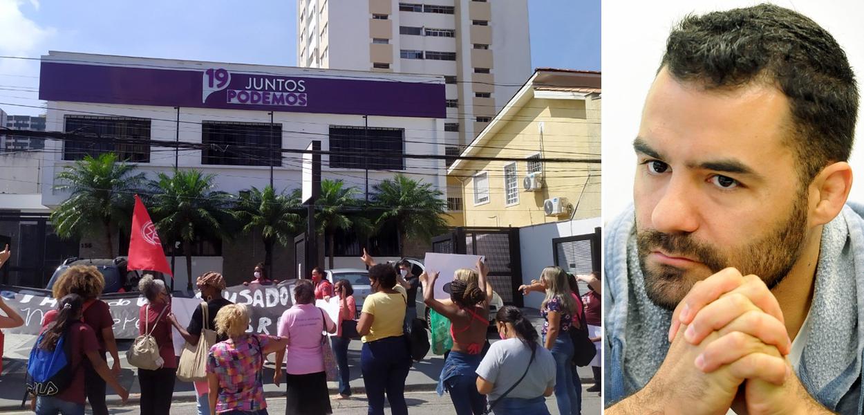 Protesto de mulheres em SP e o deputado estadual Arthur do Val, conhecido como Mamãe Falei